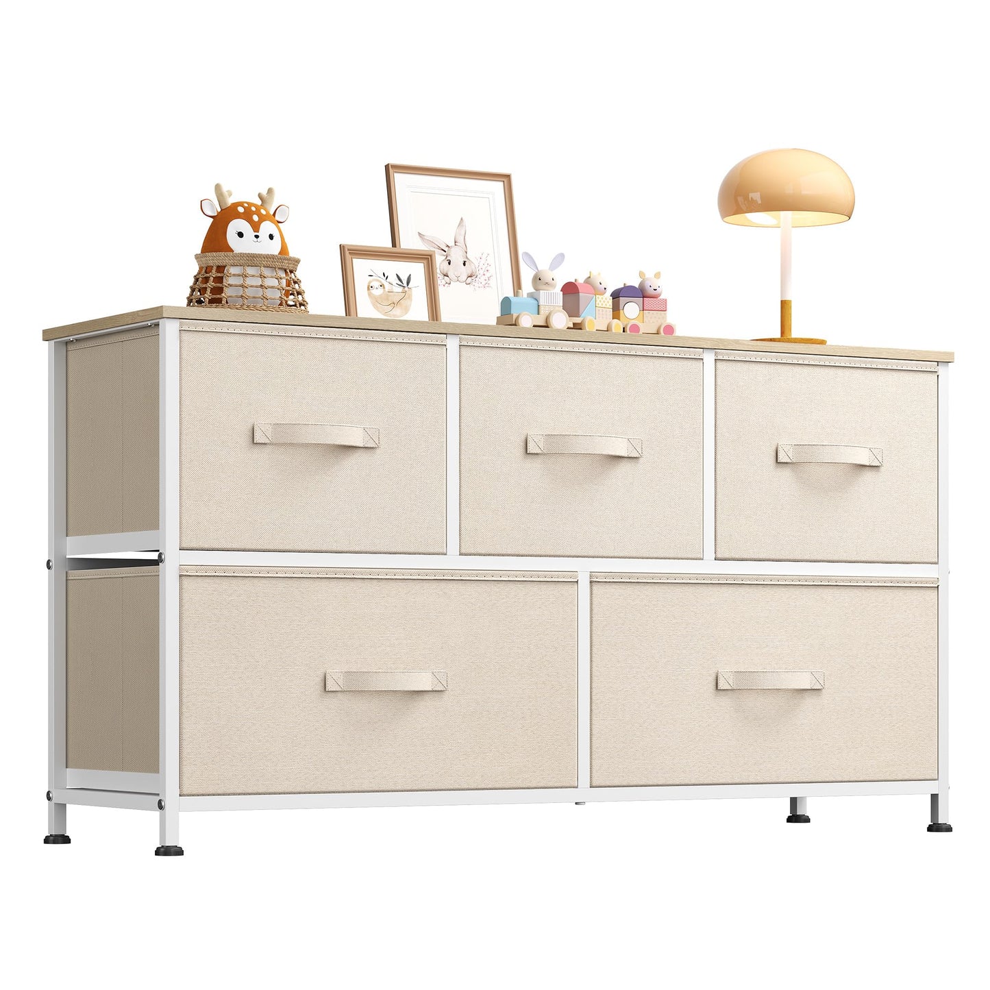 WLIVE Dresser for Bedroom with 5 Drawers