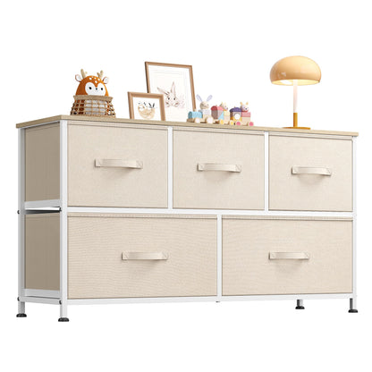 WLIVE Dresser for Bedroom with 5 Drawers