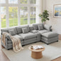 Oversized Modular Sectional Sofa with Storage Console & Ottoman
