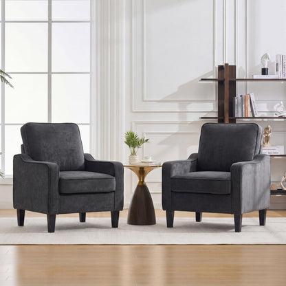 Mid Century Modern Accent Chair with Upholstered Seat & Wood Legs