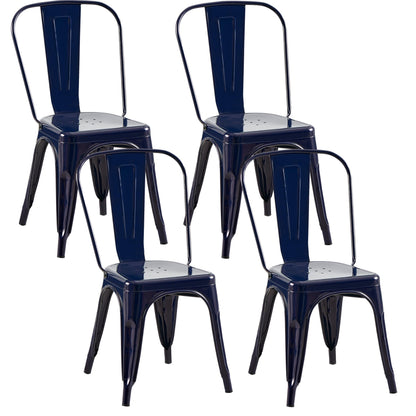 Rivbuio Metal Dining Chairs with Backrest, Stackable, Color, 2 Pack