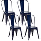 Rivbuio Metal Dining Chairs with Backrest, Stackable, Color, 2 Pack