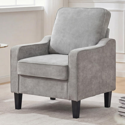Mid Century Modern Accent Chair with Upholstered Seat & Wood Legs