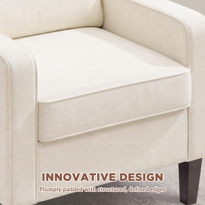 Mid Century Modern Accent Chair with Upholstered Seat & Wood Legs