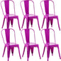 Rivbuio Metal Dining Chairs with Backrest, Stackable, Color, 2 Pack