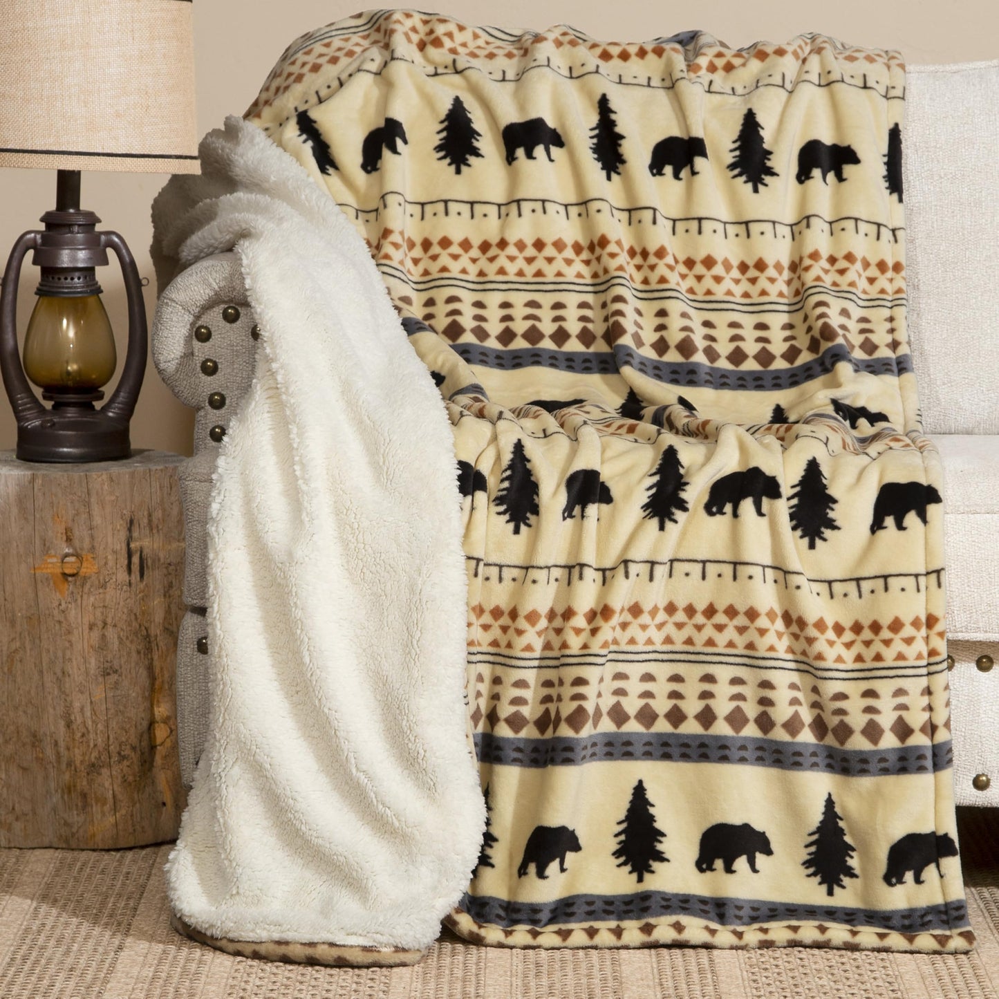 Ultra Soft Plush Sherpa Fleece Oversized Throw Blanket for Home Decor
