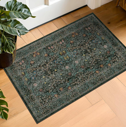 Vintage Washable Area Rug with Non-Slip Low Pile Design for Home Decor