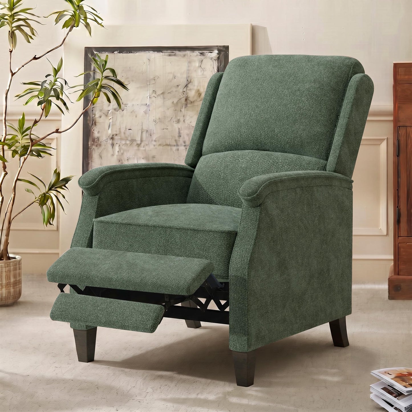 VKNOW Recliner Chair，Fabric Recliner with Adjustable Back