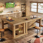 Farmhouse Kitchen Island with Storage Shelves and Large Worktop