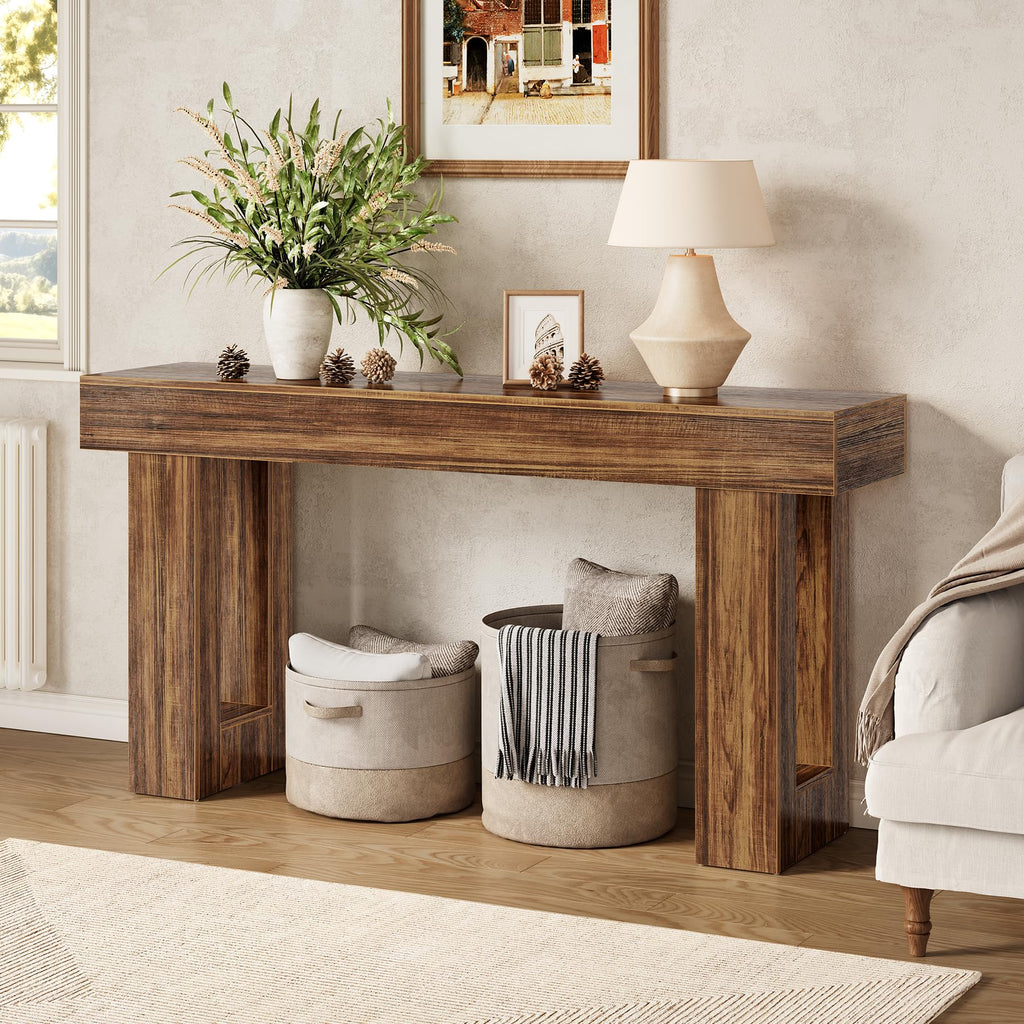 LITTLE TREE 63-Inch Long Console Tables for Entryway