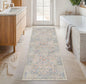 Vintage Washable Area Rug with Non-Slip Low Pile Design for Home Decor
