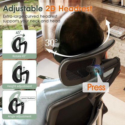 Ergonomic High Back Mesh Office Chair with Lumbar Support & Headrest
