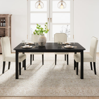 Industrial Dining Table with Metal Frame for Dining Room & Office Spaces