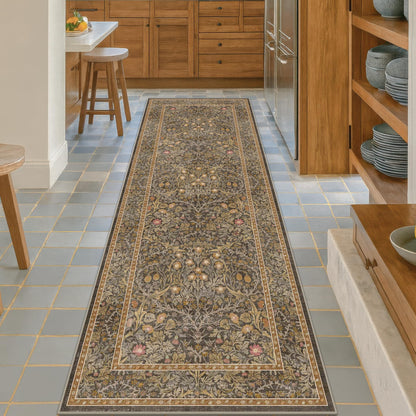 Vintage Washable Area Rug with Non-Slip Low Pile Design for Home Decor