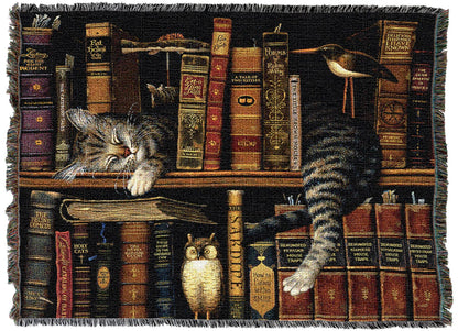 Cat Lovers Cotton Tapestry Throw Blanket with Decorative Home Design