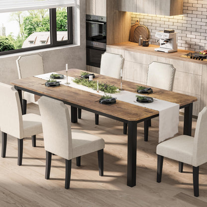 Industrial Dining Table with Metal Frame for Dining Room & Office Spaces