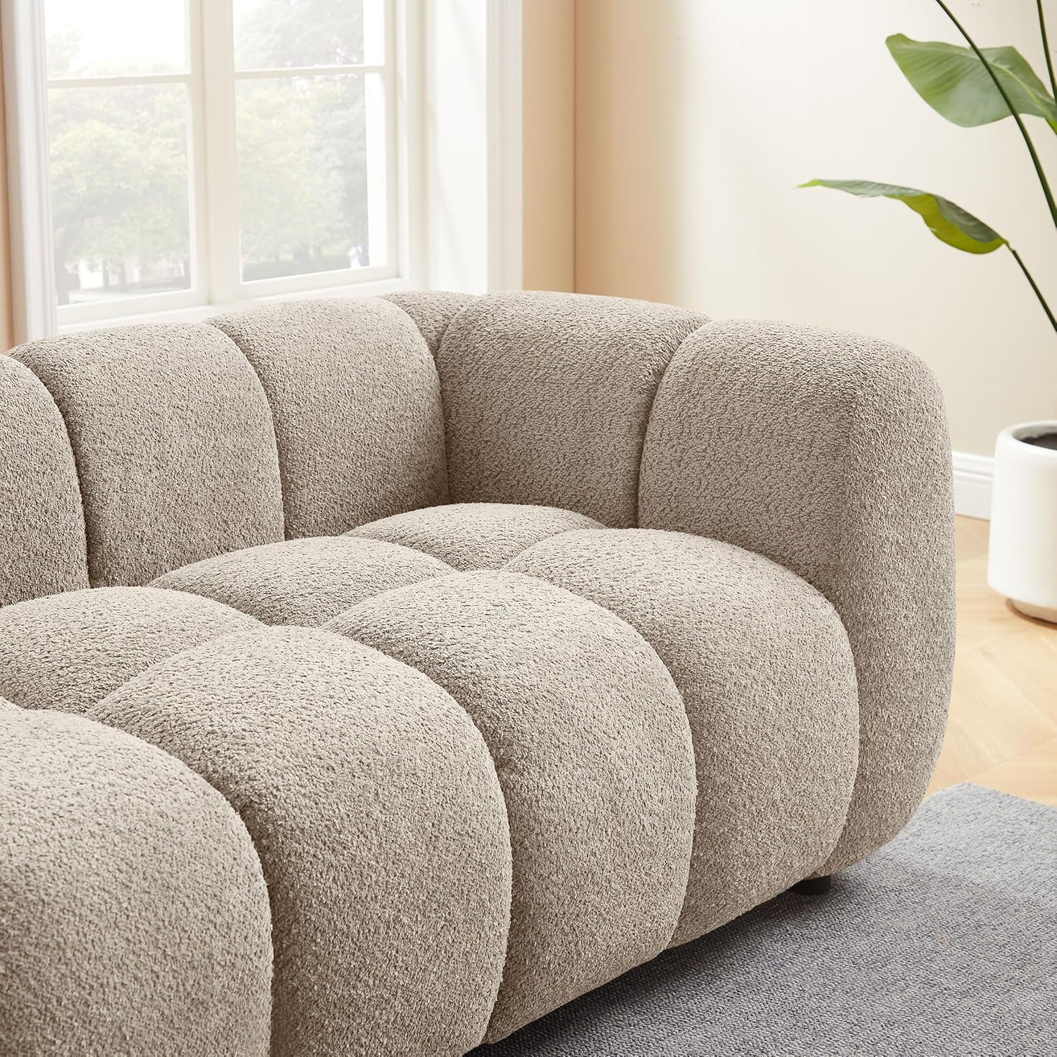 VANOMi 88" Oversized Boucle Sofa, Modern Upholstered