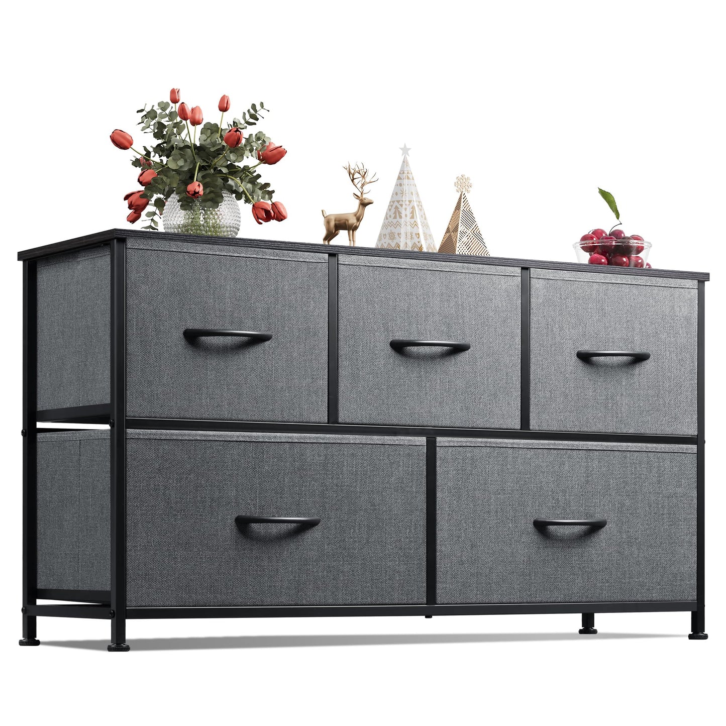 WLIVE Dresser for Bedroom with 5 Drawers