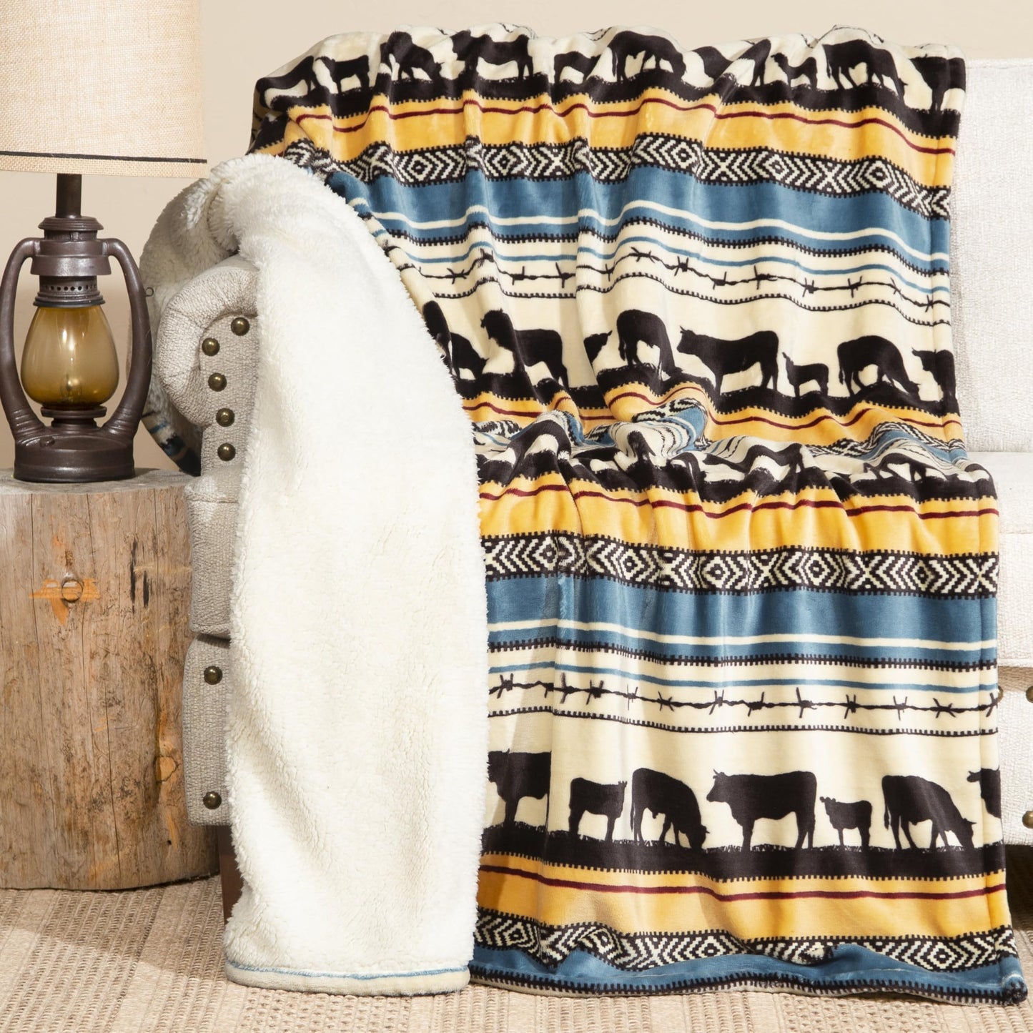 Ultra Soft Plush Sherpa Fleece Oversized Throw Blanket for Home Decor