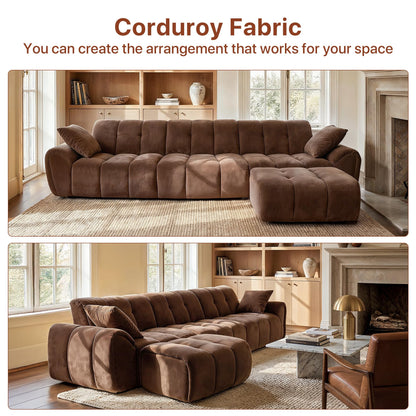 Claiks 118" Modular Boneless Couch, Sectional Couches for Living Room