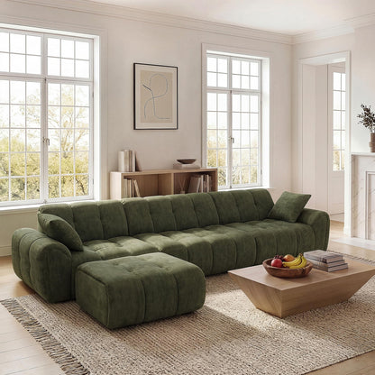 Claiks 118" Modular Boneless Couch, Sectional Couches for Living Room