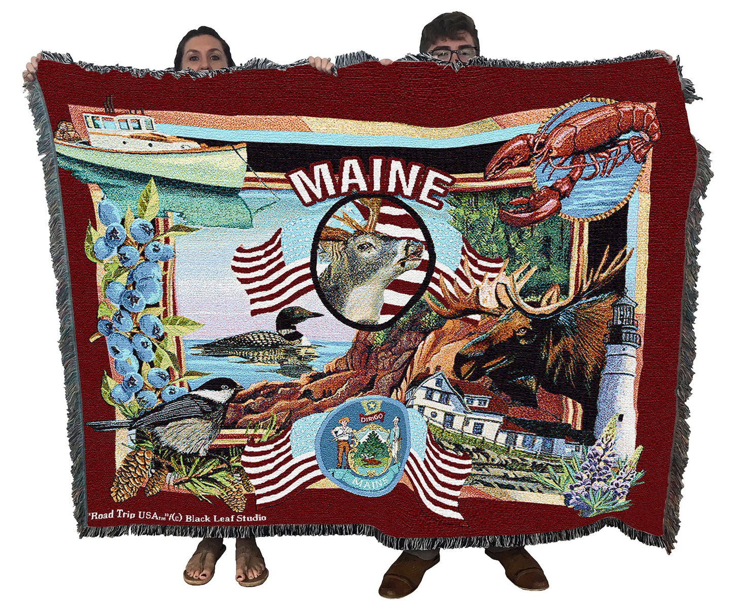 Cotton State Tapestry Throw Blanket with Decorative Home Design