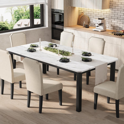 Industrial Dining Table with Metal Frame for Dining Room & Office Spaces