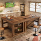 Farmhouse Kitchen Island with Storage Shelves and Large Worktop