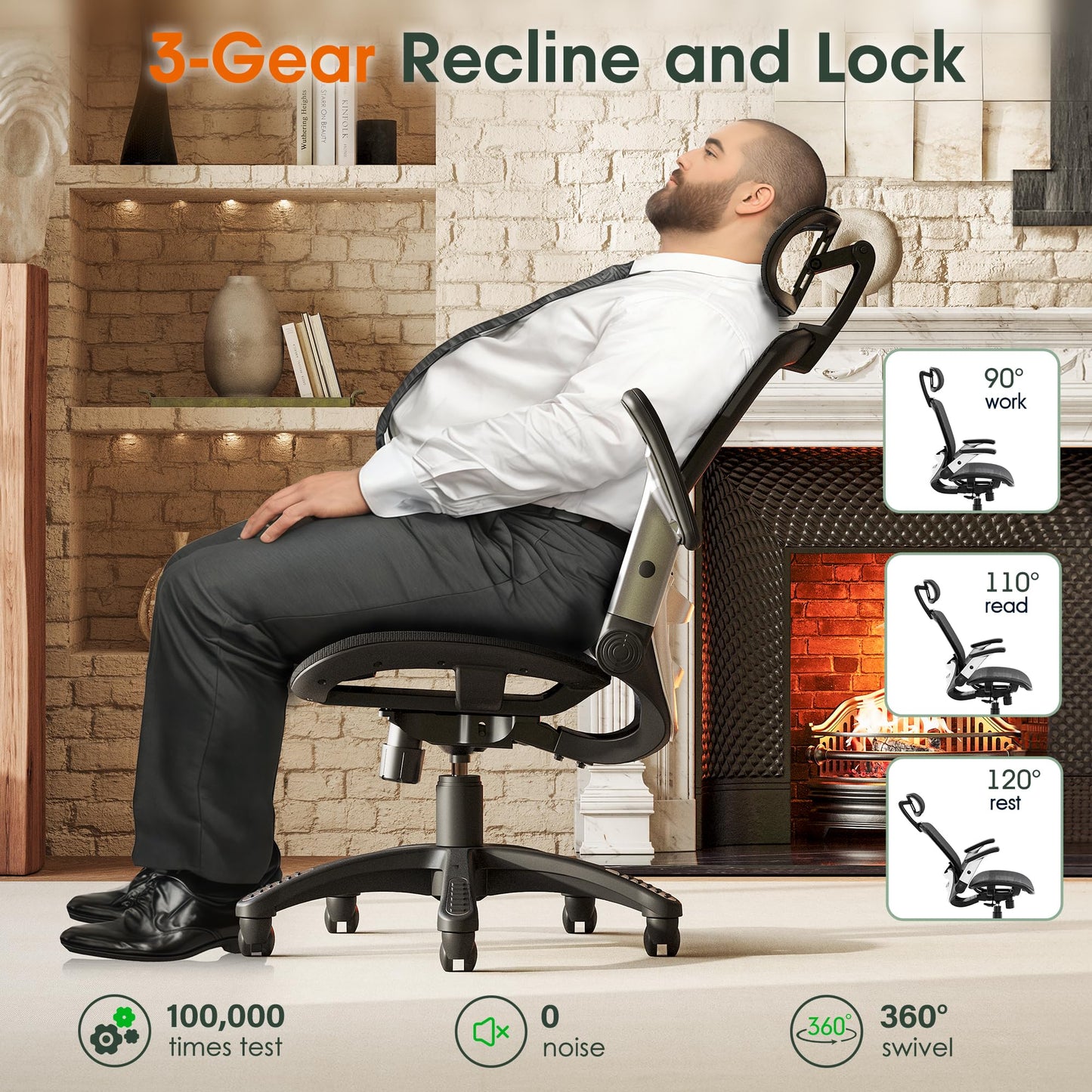Ergonomic High Back Mesh Office Chair with Lumbar Support & Headrest