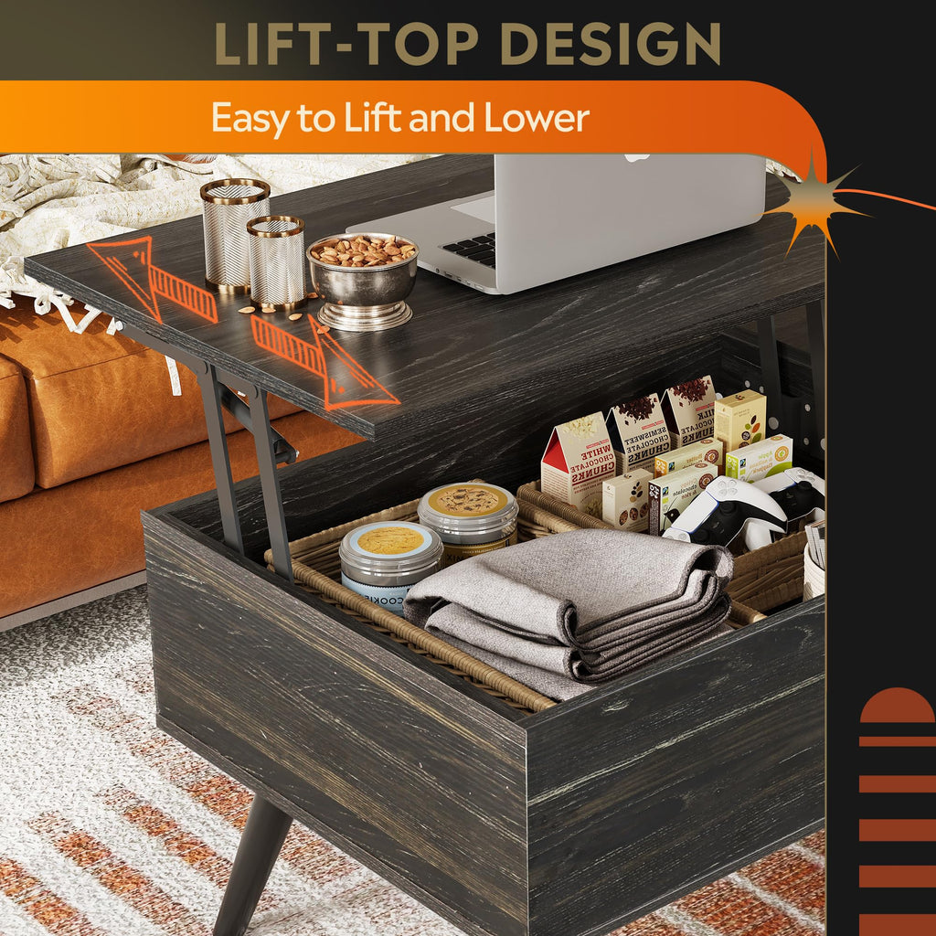 WLIVE Lift Top Coffee Table with Hidden Storage