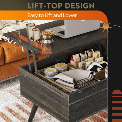 WLIVE Lift Top Coffee Table with Hidden Storage