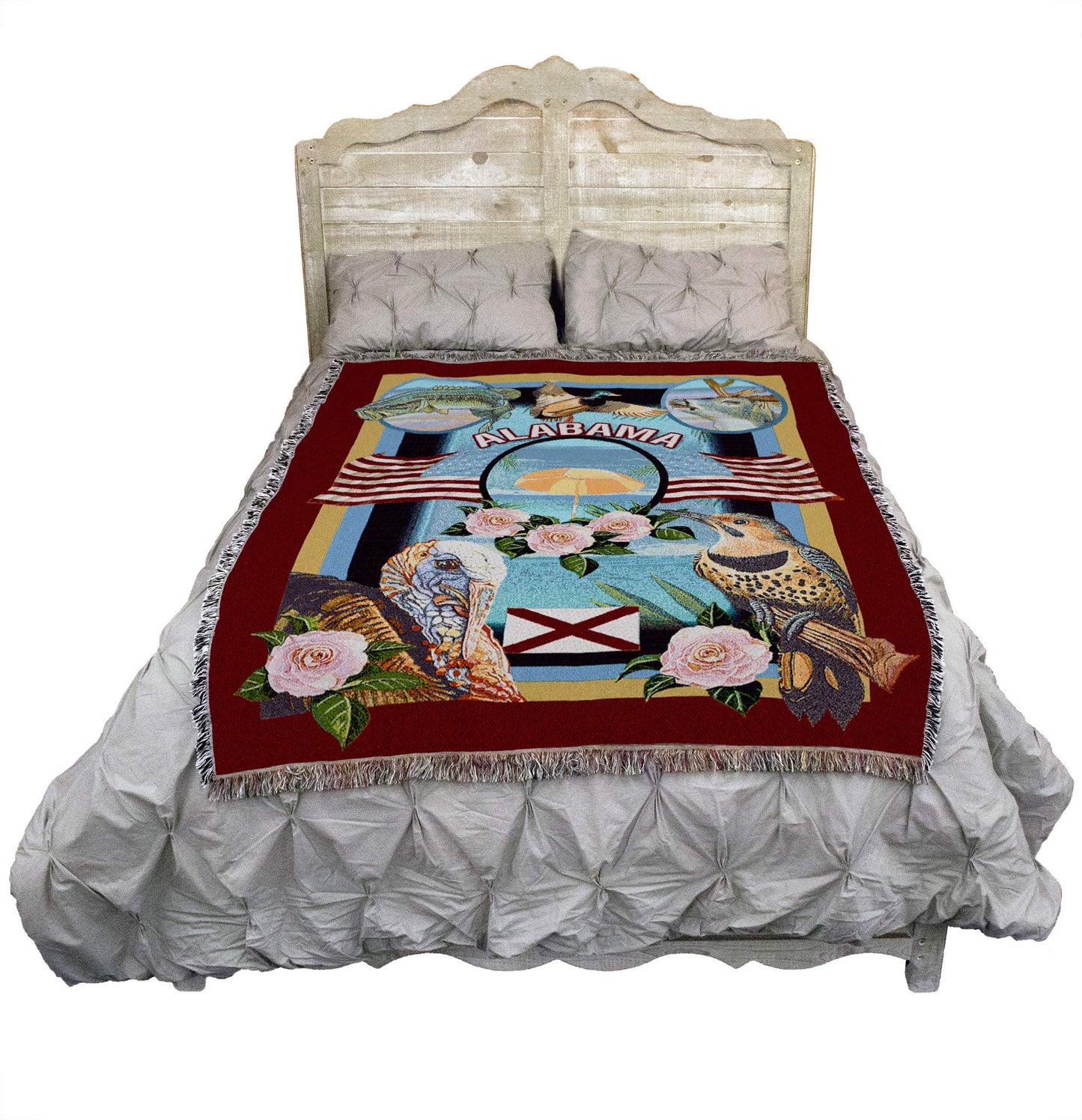 Cotton State Tapestry Throw Blanket with Decorative Home Design