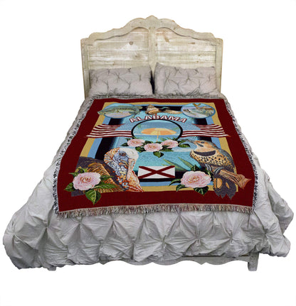 Cotton State Tapestry Throw Blanket with Decorative Home Design