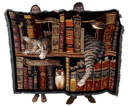 Cat Lovers Cotton Tapestry Throw Blanket with Decorative Home Design