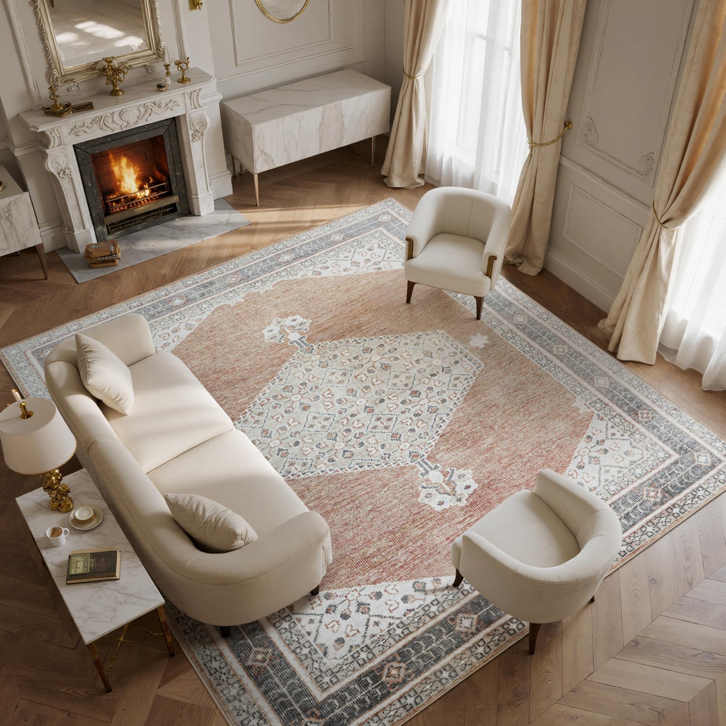 Lbris Machine Washable Rugs 8x10 Area Rugs for Living Room,Bedroom,Dining Room