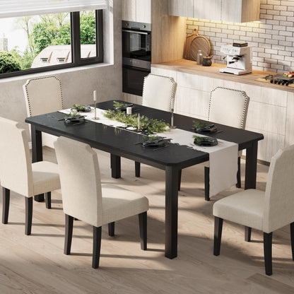 Industrial Dining Table with Metal Frame for Dining Room & Office Spaces
