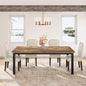 Industrial Dining Table with Metal Frame for Dining Room & Office Spaces