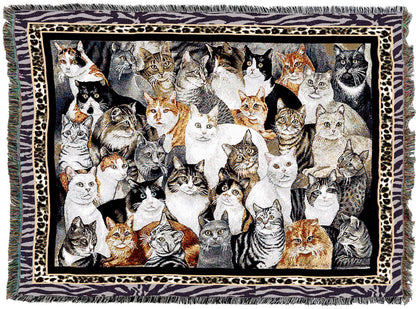 Cotton Cat Tapestry Throw Blanket for Home Decor & Cozy Spaces