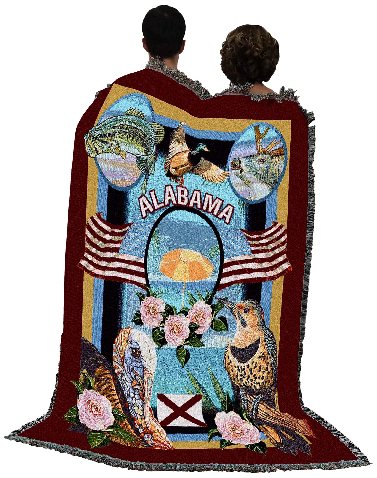 Cotton State Tapestry Throw Blanket with Decorative Home Design