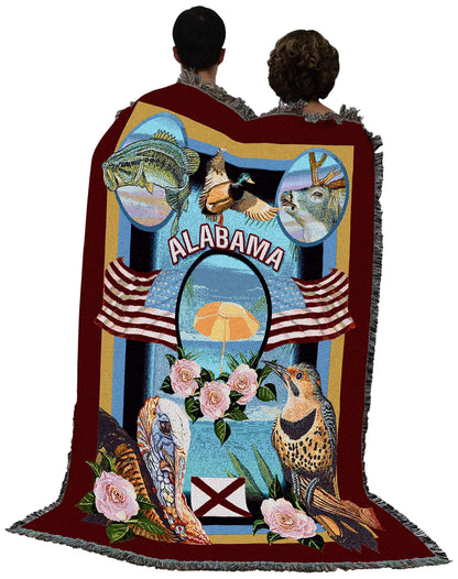 Cotton State Tapestry Throw Blanket with Decorative Home Design