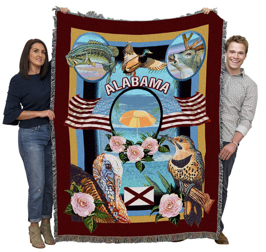 Cotton State Tapestry Throw Blanket with Decorative Home Design