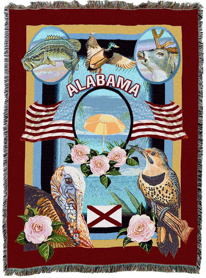 Cotton State Tapestry Throw Blanket with Decorative Home Design