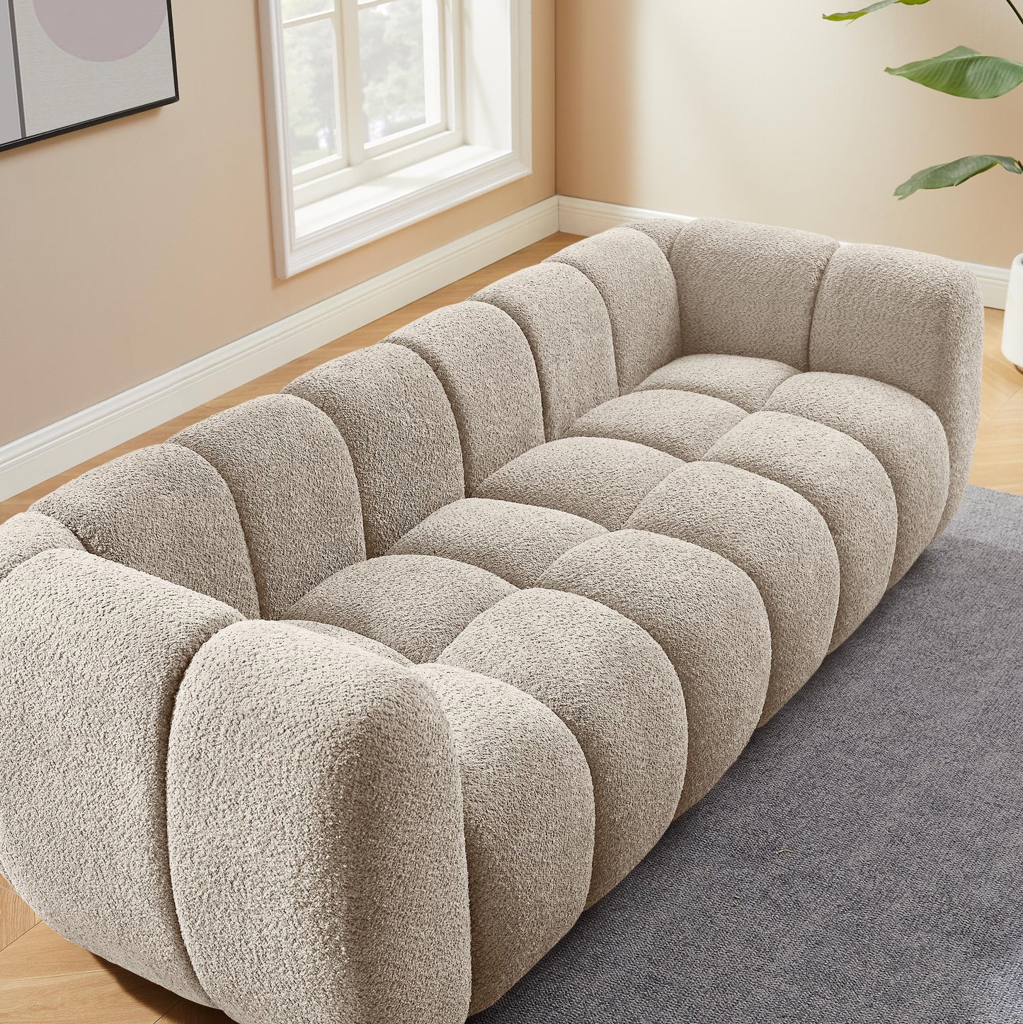 VANOMi 88" Oversized Boucle Sofa, Modern Upholstered