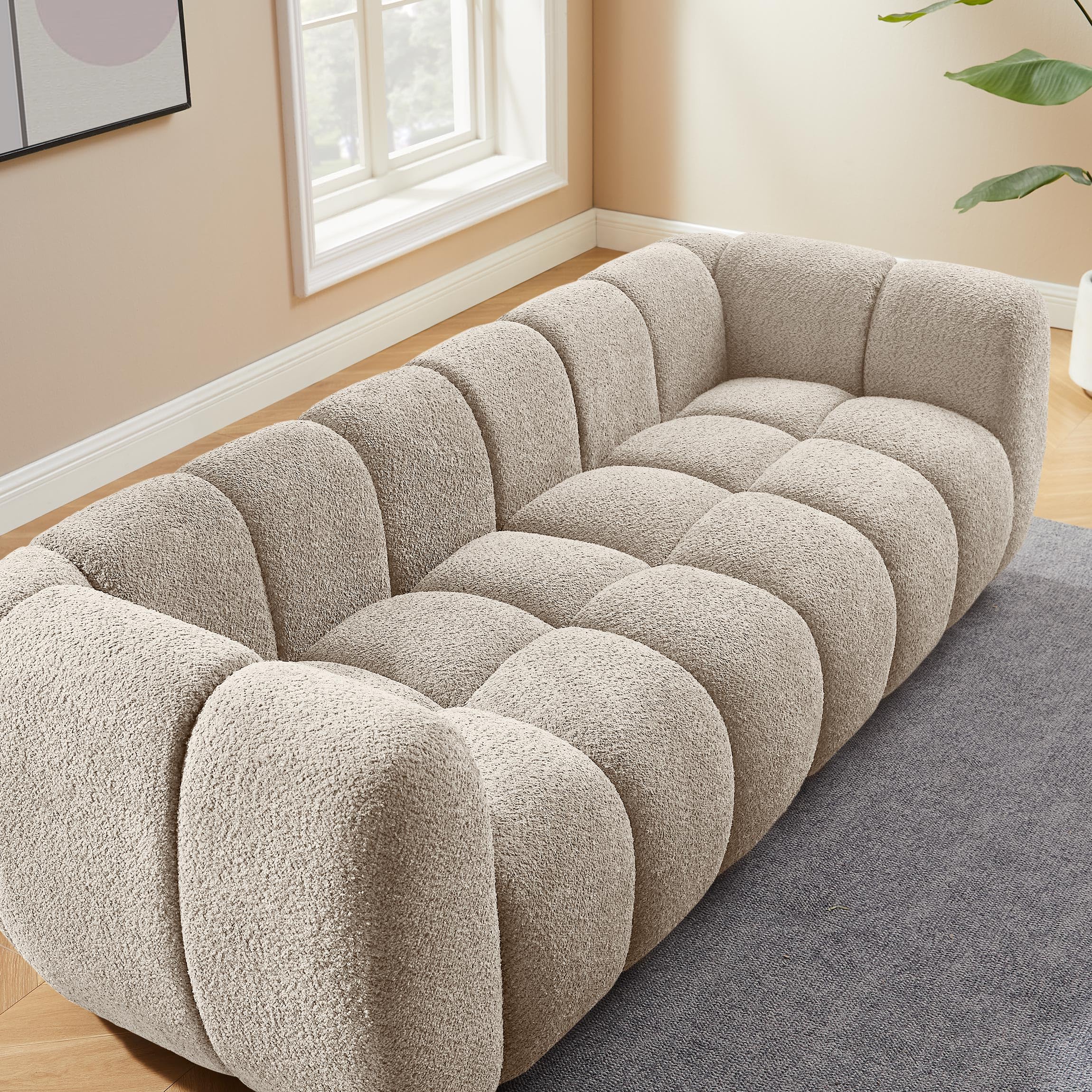 VANOMi 88" Oversized Boucle Sofa, Modern Upholstered