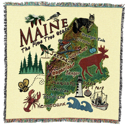 Cotton State Tapestry Throw Blanket with Decorative Home Accent Design